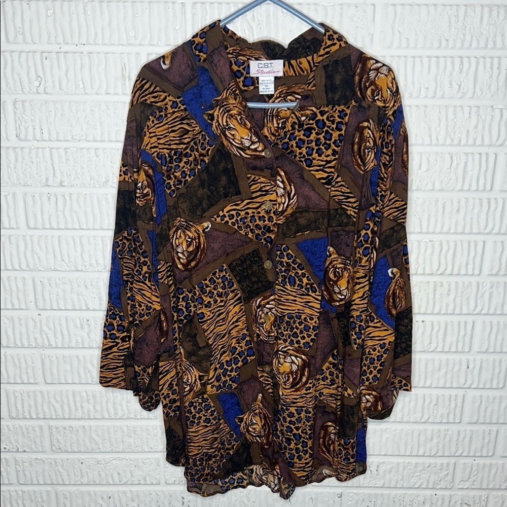 Vintage Tiger print Blouse